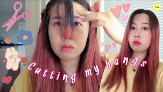 Trying To Give Myself Korean Side Bangs✂️ (Self Cut)