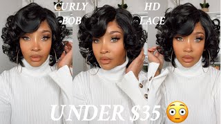 Under $35  Affordable Curly Bob Wig Review| Dizastrousbeauty