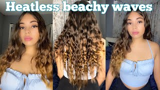 Heatless Overnight Beachy Waves/ Curls Tutorial | How To French Braid
