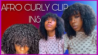 Curly Clip Ins With Bangs Easy Instal Under 10 Mins | Amazing  Beauty Hair