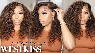 Gorgeous  Brown Curls For Summer | Deep Side Part Style | Westkiss Hair