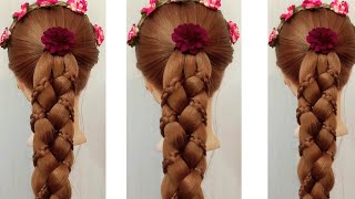 Rapunzel Braid Hair Tutorial|The Most Beautiful Ponytail For Beginners|Rapunzel Braid Ponytail