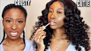 Quarantine Glow Up Transformation | Full Glueless Lace Frontal Wig Install
