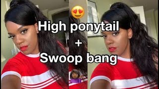 High Ponytail + Swoop Bangs Tutorial (Relaxed Hair) / Peggypeg_
