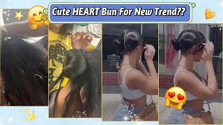 New Trend? Steps To Do A Heart Bun On Natural Hair | Extended Hair Tutorial #Elfinhair