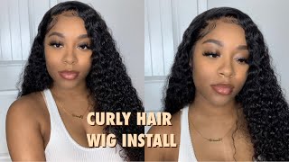 Beginner Friendly Curly Hair Frontal Wig Install | Klaiyi Hair