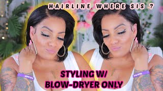 Easy Summer Bob Lace Front Wig Styling With Only A Blow Dryer #Divaswigs & $40 Off Code