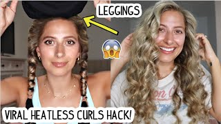 Viral Tiktok Heatless Curls Hack Using Leggings! Try This! Short, Medium, And Long Hairstyles
