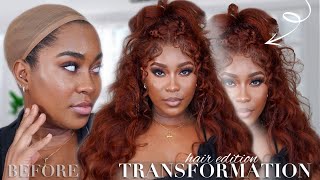 *Must See*  Best Pre Colored Brownish Red Kinky Frontal Wig Ever! | Unice Hair