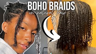 Trying This Natural Hair Trend I Saw On Tiktok! Boho Braids | Jaichanellie