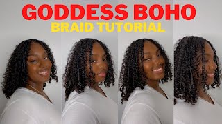 How To: Boho Goddess Braids Tutorial On Natural Hair | Tiktok Viral Hairstyle | In Depth Tutorial