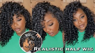Super Natural & Versatile Flip-Over Method | Curly Hair | Easy + Beginners Friendly | Half Wig