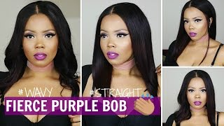 Fierce Purple Bob Wig For Beginners Natural Hairline Lace Front Wig| Pre-Plucked Rpgshow Tastepink