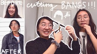 Cutting My Own Bangs For The First Time!! (Korean Side Bangs)
