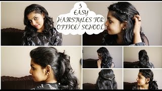 3 Quick & Easy Hairstyles For Work/School - No Heat