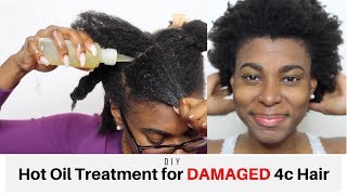 How To: Step By Step Hot Oil Treatment On 4C Natural Hair | Prevent Breakage, Repair Damaged Hair