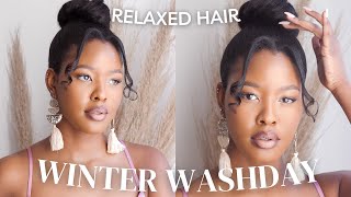 Relaxed Hair Winter Washday Routine For Maximum Moisture |Ft Girl Boss Sa