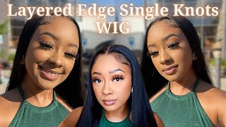 New Affordable *Single Knots* & *Layered Edge* Lace Wig | Beginner Friendly Ft. Xrs Beauty Hair