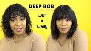 Outre Mytresses Wet & Wavy Purple Label 100% Unprocessed Human Hair Wig - Deep Bob --/Wigtypes.Com