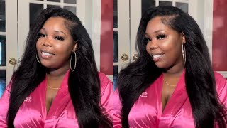 Giving Natural Hair Vibes | Kinky Straight V-Part Wig | Ft Unice Hair