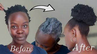 How I Relaxed My 4C Hair At Home Using Olive Oil/Tutorial /Styling #Relaxinghair #4Chair