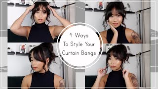 4 Ways To Style Your Curtain Bangs! | Tutorial