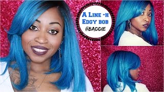 How To ☆ Zury Sis  A-Line Cut  Edgy Blue Bob Wig |  "Baddie"  On A Budget| Elevatestyles ☆