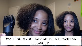 Washing + Blow Drying My Natural 4C Hair After Getting A Brazilian Blowout