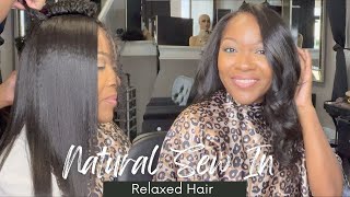 Seamless Traditional Sew In - Minimal Leave Out On Relaxed Hair
