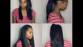 Flawless Verstile Middle Part Sew-In On Short Natural Hair