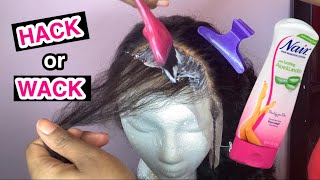 Customizing My Lace Using Nair ?! | Low Hairline Frontal Hack  Ft. Ali Grace Hair