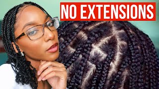 Box Braids On Natural Hair Without Extensions | Jaichanellie