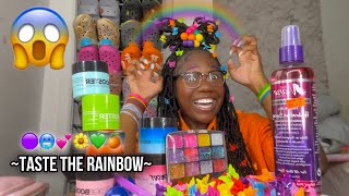 Doing My Hair Only Using Rainbow Products!! *Gets Spicy*