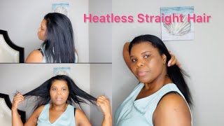 Sleek Straight Hair Routine *No Flat Iron Used *Tips