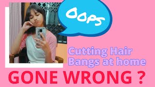 Cutting My Own Bangs | How To Cut Hair Bangs At Home | Hairstyle | At Home ‍♀️ #Shorts