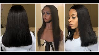 How To Cut A Bob Wig On A L7 Mannequin Head| Natural Straight Hair Under$50| Juliahair Mid-Year Sale