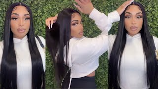 Middle Part Melted Lace Closure Wig Install!! + Bald Cap Method, | Hurela Hair