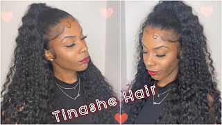 Tinashe Hair | 13X6  Lace Frontal Wig Deep Wave Human Hair | Half Up Half Down ❤️