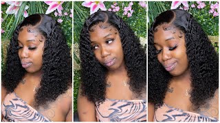 Pretty Long Curly Bob Look|Step By Step Lace Front Wig Installing Tutorial Ft. Rpghair