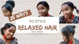 How To Style Relaxed Hair In 6 Minutes #Relaxedhair #Hairstyle #Hairstyling #Hairpack #Howtostyle