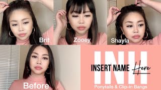 Insert Name Here (Inh Hair) Ponytails And Clip-In Bangs | Try On & Review | Life With Ezra