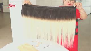 Sleek Ombre Brazilian Straight Blonde 613 T1B/27 T1B/30 Red 99J Human Hair Weave Bundles Deal Two To
