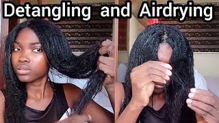My At Home Relaxer Routine 3 // Detangling And Air Drying // Relaxed Hair // Hairlistabomb