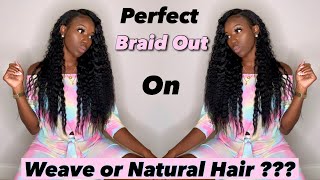 Crimps With No Heat |Very Detailed| Perfect Braid Out W/ Only 2 Products | Natural Hair Or Weave