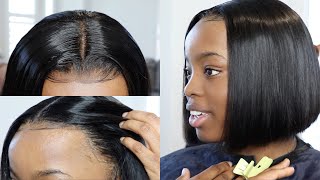 Most Realistic Bob Lace Front Wig Ever  (Cutting, Styling & Install) || Unice Hair
