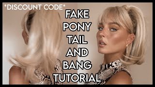 Hair Tutorial Using Inh Clip-In Pony + Bangs