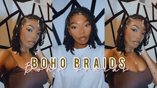 Boho Braids On Natural Hair!!!  No Hair Added!! Omg
