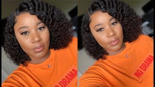 Super Affordable 13X6 Curly Lace Frontal  Bob Wig | Summer Approved | Iseehair