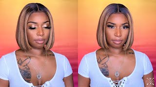This Bomb Affordable Pre Colored Highlighted Bob Wig Under $100 | Aliexpress Wig |  Unice Hair