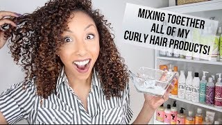 Mixing Together All Of My Curly Hair Products! 26 Styling Products! | Biancareneetoday